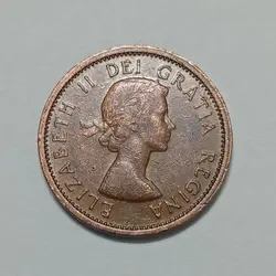 سکه خارجی ۱ سنت کانادا ۱۹۶۲ ملکه الیزابت %