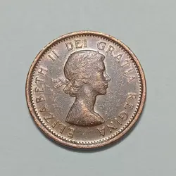 سکه خارجی ۱ سنت کانادا ۱۹۵۹ ملکه الیزابت %