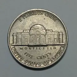 سکه خارجی ۵ سنت جفرسون آمریکا ۱۹۷۷ %