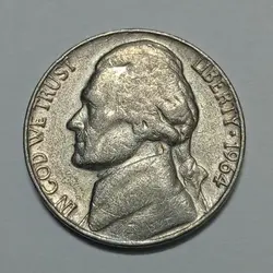 سکه خارجی ۵ سنت جفرسون آمریکا ۱۹۶۴ %