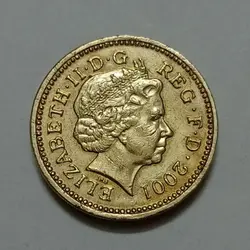 سکه کلکسیونی ۱ پوند یادبودی انگلیس ۲۰۰۱ ملکه الیزابت %