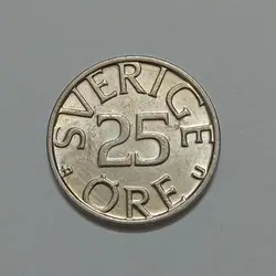 سکه خارجی ۲۵ اوره سوئد ۱۹۸۳ %