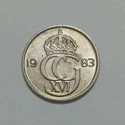 سکه خارجی ۲۵ اوره سوئد ۱۹۸۳ %