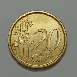 سکه کلکسیونی ۲۰ سنت یورو اسپانیا ۲۰۰۵ (کیفیت بانکی) %