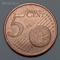 سکه کلکسیونی ۵ سنت یورو پرتغال ۲۰۰۲ (کیفیت بانکی) %