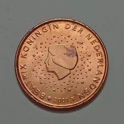 سکه کلکسیونی ۵ سنت یورو هلند ۲۰۰۱ (کیفیت بانکی) %