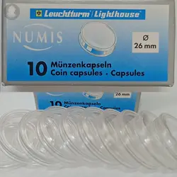 بسته ۱۰ عددی کپسول نگهدارنده سکه برند لشتورم سایز ۲۶ ( ساخت آلمان) %