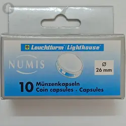 بسته ۱۰ عددی کپسول نگهدارنده سکه برند لشتورم سایز ۲۶ ( ساخت آلمان) %