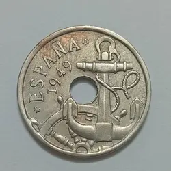سکه کلکسیونی ۵۰ سنتسیمو قدیمی اسپانیا ۱۹۴۹ %