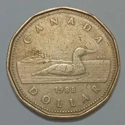 سکه خارجی ۱ دلار کانادا ۱۹۸۸ %