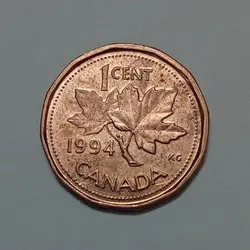 سکه خارجی ۱ سنت کانادا ۱۹۹۴ ملکه الیزابت %