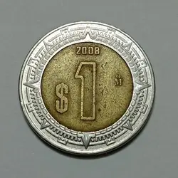 سکه خارجی ۱ پزو دو فلزی مکزیک ۲۰۰۸ %