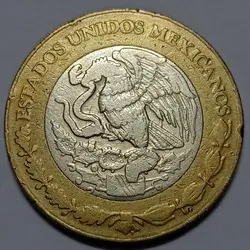 سکه خارجی ۱۰ پزو دوفلزی مکزیک ۱۹۹۸ %