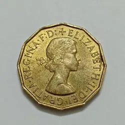 سکه خارجی ۳ پنس انگلیس ۱۹۵۸ (کیفیت بانکی) %