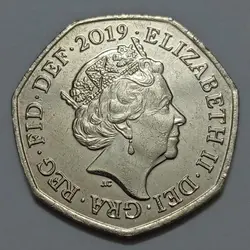 سکه کلکسیونی نیم پوند (۵۰ پنس) سپر سلطنتی انگلیس ۲۰۱۹ %