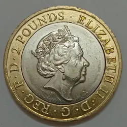 سکه کلکسیونی ۲ پوند یادبودی کمیاب انگلیس ۲۰۱۶ ( ویلیام شکسپیر) ملکه الیزابت %