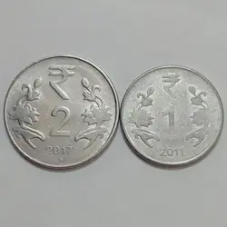 سکه خارجی ۱ و ۲ روپیه هند ۲۰۱۱ و ۲۰۱۷ %