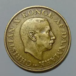 سکه خارجی ۱ کرون کمیاب دانمارک ۱۹۴۵ %