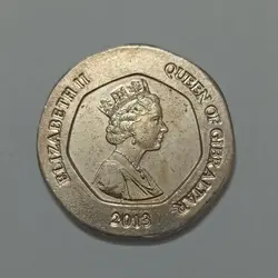 سکه خارجی ۲۰ پنس بسیار کمیاب جبل الطارق ۲۰۱۳ %