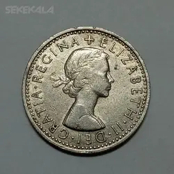 سکه کلکسیونی ۶ پنس انگلیس - ملکه الیزابت ۱۹۶۷ %