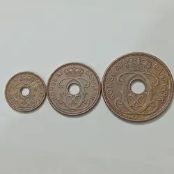 ست 3 عددی سکه های قدیمی بسیار کمیاب دانمارک %