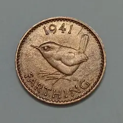 سکه خارجی فارتینگ (۱/۴ پنی) انگلیس ۱۹۴۱ جرج ششم %