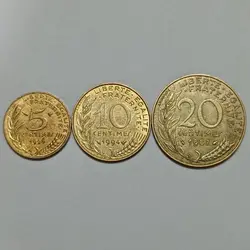 ست ۳ عددی سکه های فرانسه %