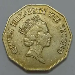 سکه کلکسیونی 1 دلار بسیار کمیاب بلیز 1991 ملکه الیزابت %