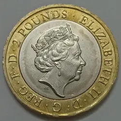سکه خارجی ۲ پوند یادبودی کمیاب انگلیس ۲۰۱۶ شکسپیر - ملکه الیزابت %
