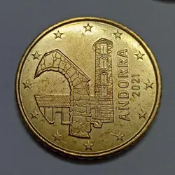 سکه کلکسیونی ۵۰ سنت یورو بسیار کمیاب آندورا ۲۰۲۱ %
