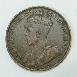 سکه کلکسیونی ۱ سنت قدیمی نایاب کانادا - جرج پنجم ۱۹۱۳ %