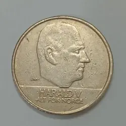 سکه خارجی 10 کرون کمیاب نروژ 1996 %