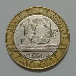 سکه کلکسیونی ۱۰ فرانک دوفلزی فرانسه ۱۹۹۰ %