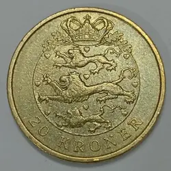 سکه خارجی 20 کرون کمیاب دانمارک 2005 %