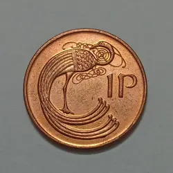 سکه خارجی ۱ پنس کمیاب ایرلند ۱۹۹۲ %