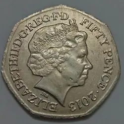 سکه خارجی 50 پنس (نیم پوند) یادبودی کمیاب انگلیس 2013 %