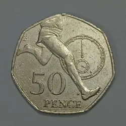 سکه خارجی 50 پنس (نیم پوند) یادبودی کمیاب انگلیس 2004 %