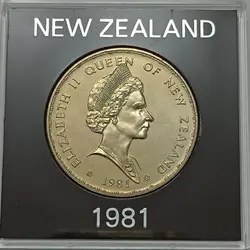سکه خارجی کلکسیونی یک دلار نیوزلند 1981 - بسیار کمیاب %