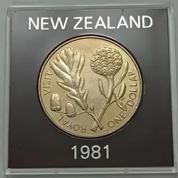 سکه خارجی کلکسیونی یک دلار نیوزلند 1981 - بسیار کمیاب %
