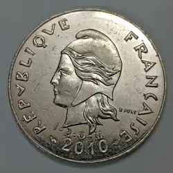سکه خارجی 20 فرانک کالدونیا مستعمره فرانسه %