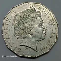 سکه خارجی 50 سنت یادبودی کمیاب استرالیا 2000 %