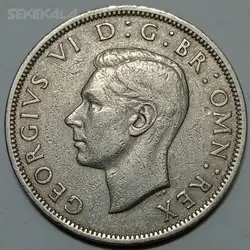 سکه کلکسیونی هالف کرون انگلیس ۱۹۵۰ (جرج ششم) %