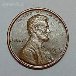 سکه کلکسیونی 1 سنت (سری S) لینکلن آمریکا 1969 %