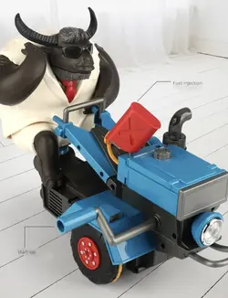 اسباب بازی گاو موزیکال سوار بر تراکتور آیتم 168A