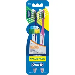 مشخصات، خرید و قیمت مسواک اورال بی مدل Max Clean Indicator با برس نرم بسته 2 عددی ⭐️ روژینو