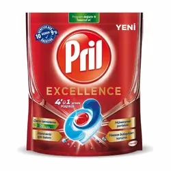 مشخصات، خرید و قیمت قرص ماشین ظرفشویی 4 در 1 پریل مدل Excellence بسته 60 عددی ⭐️ روژینو