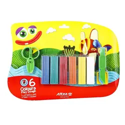 خمیربازی ۶ رنگ ابزار دار آریا