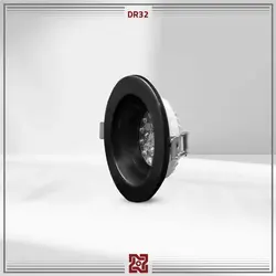چراغ LED توکار نورا قطر 12 (بدنه مشکی) – زاویه 90 – DR32 | قیمت کارخانه و فروش مستقیم💡آلتون رای