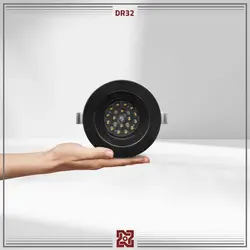چراغ LED توکار نورا قطر 12 (بدنه مشکی) – زاویه 90 – DR32 | قیمت کارخانه و فروش مستقیم💡آلتون رای