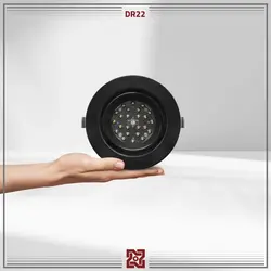 چراغ LED توکار نورا قطر 15 (بدنه مشکی) – زاویه 90 – DR22 | قیمت کارخانه و فروش مستقیم💡آلتون رای